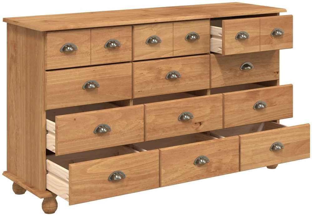 Komoda ASKIM Ruda 79 x 40 x 133,5 cm Kietos pušies mediena