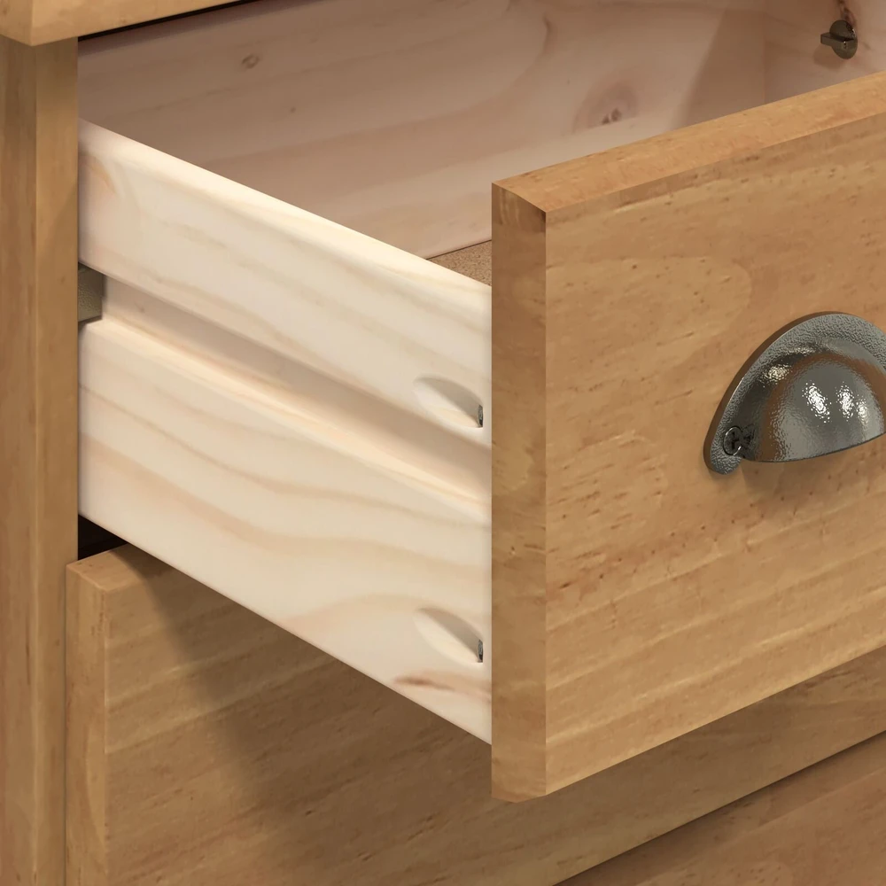 Komoda ASKIM Ruda 79 x 40 x 133,5 cm Kietos pušies mediena
