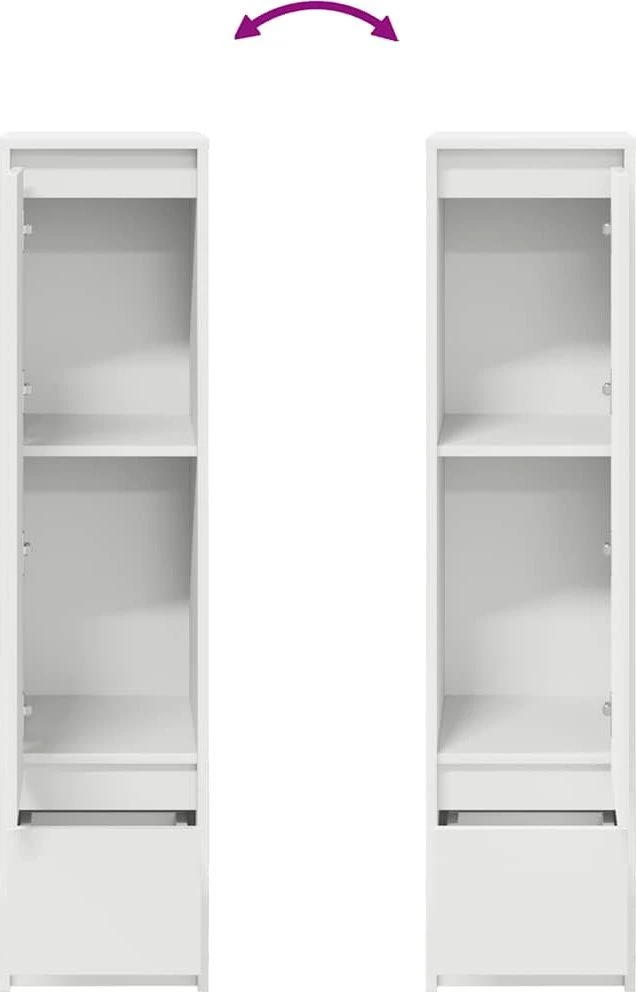 Komoda, baltos spalvos, 29,5x34x119,5 cm apdirbta mediena