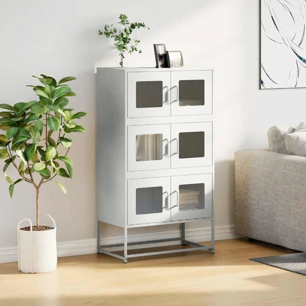 Highboard Baltas 68x39x123 cm Plienas