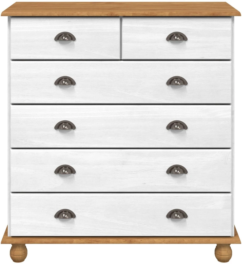 Komoda ASKIM Balta 91 x 40 x 95,5 cm Kietos pušies mediena