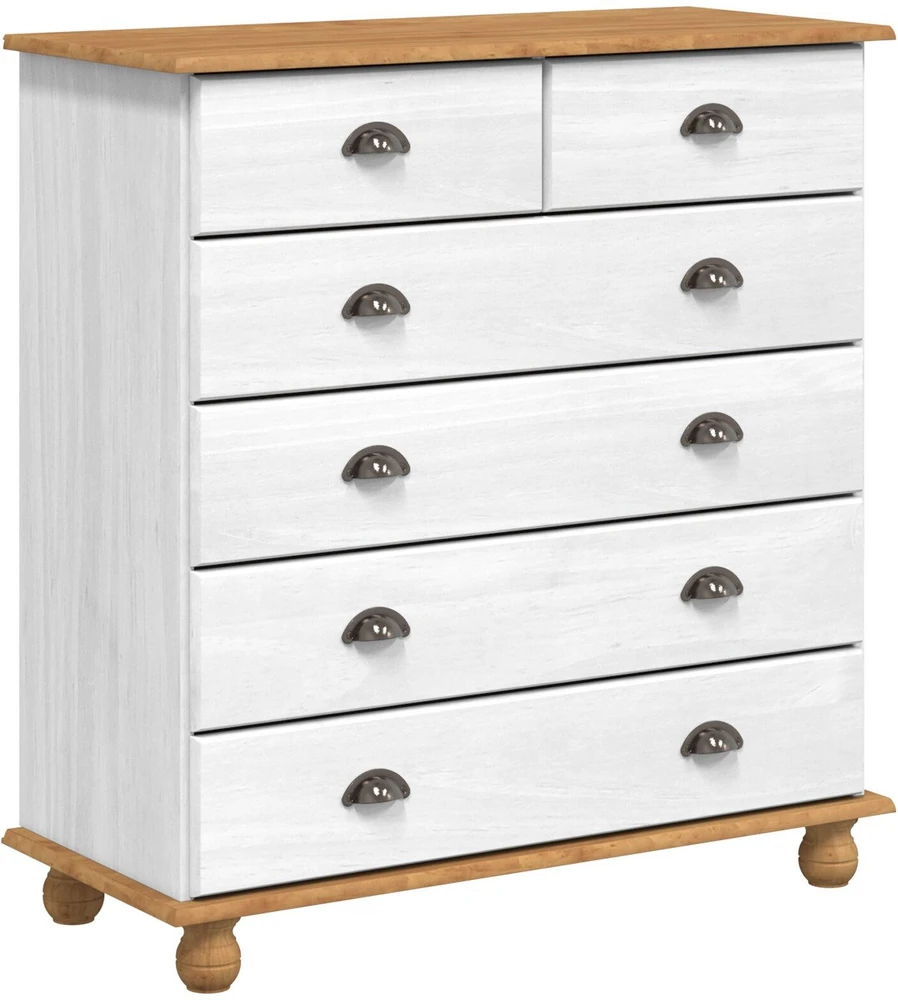 Komoda ASKIM Balta 91 x 40 x 95,5 cm Kietos pušies mediena