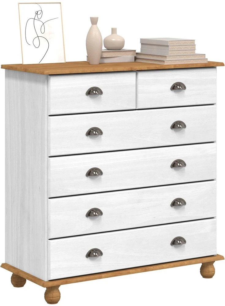 Komoda ASKIM Balta 91 x 40 x 95,5 cm Kietos pušies mediena