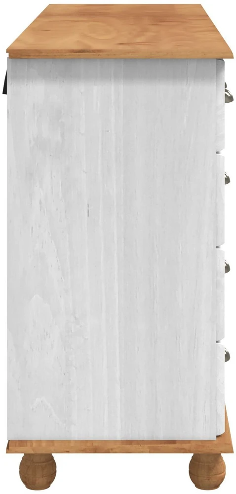 Komoda ASKIM Balta 79 x 40 x 133,5 cm Kietos pušies mediena