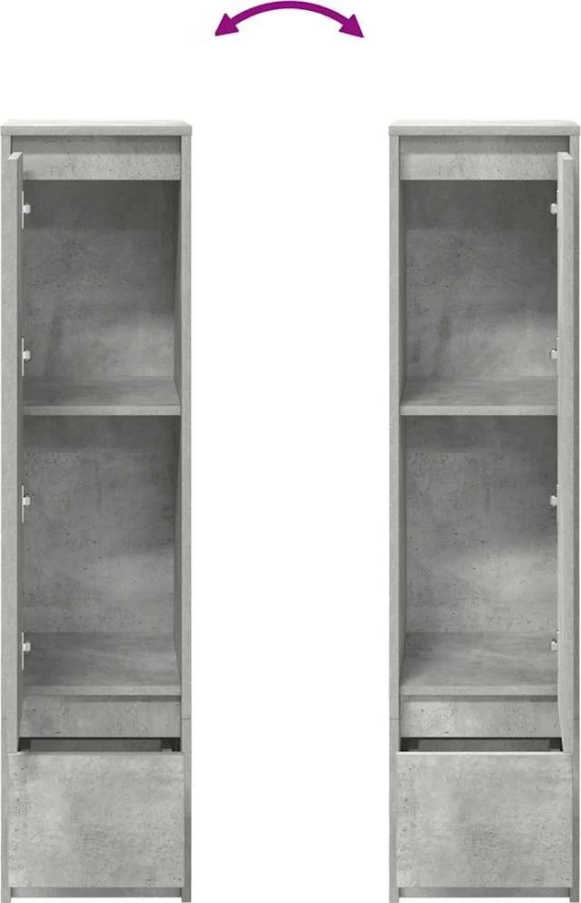 Komoda, betono pilkos spalvos 29,5x34x119,5 cm apdirbta mediena