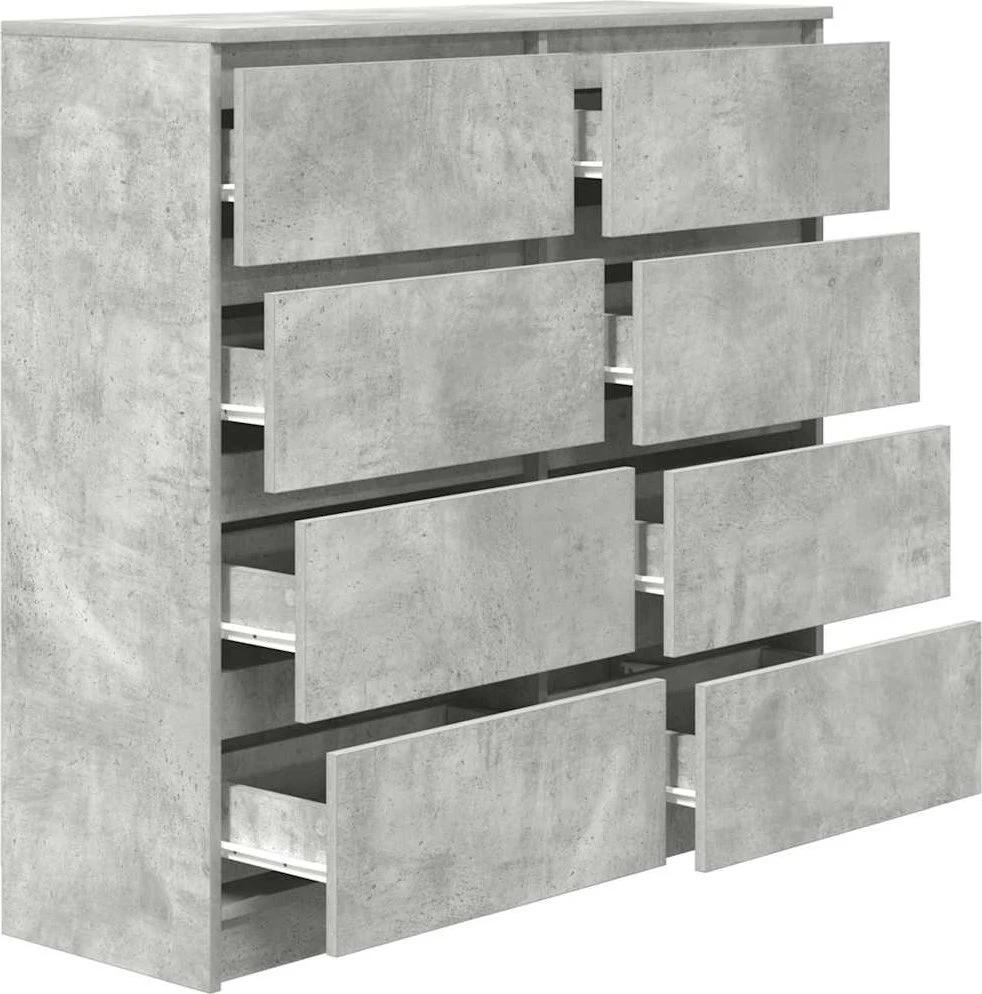 Šoninė spintelė, betono pilka, 100x35x99 cm, apdirbta mediena