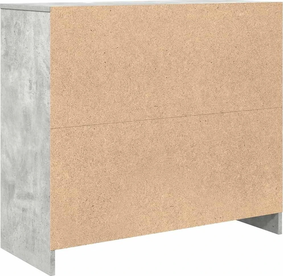 Šoninė spintelė, betono pilka, 85x34x76 cm, apdirbta mediena