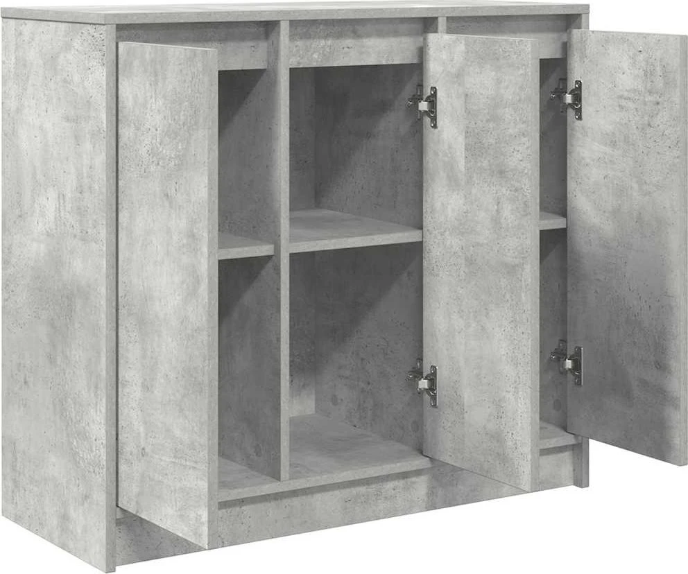 Šoninė spintelė, betono pilka, 85x34x76 cm, apdirbta mediena