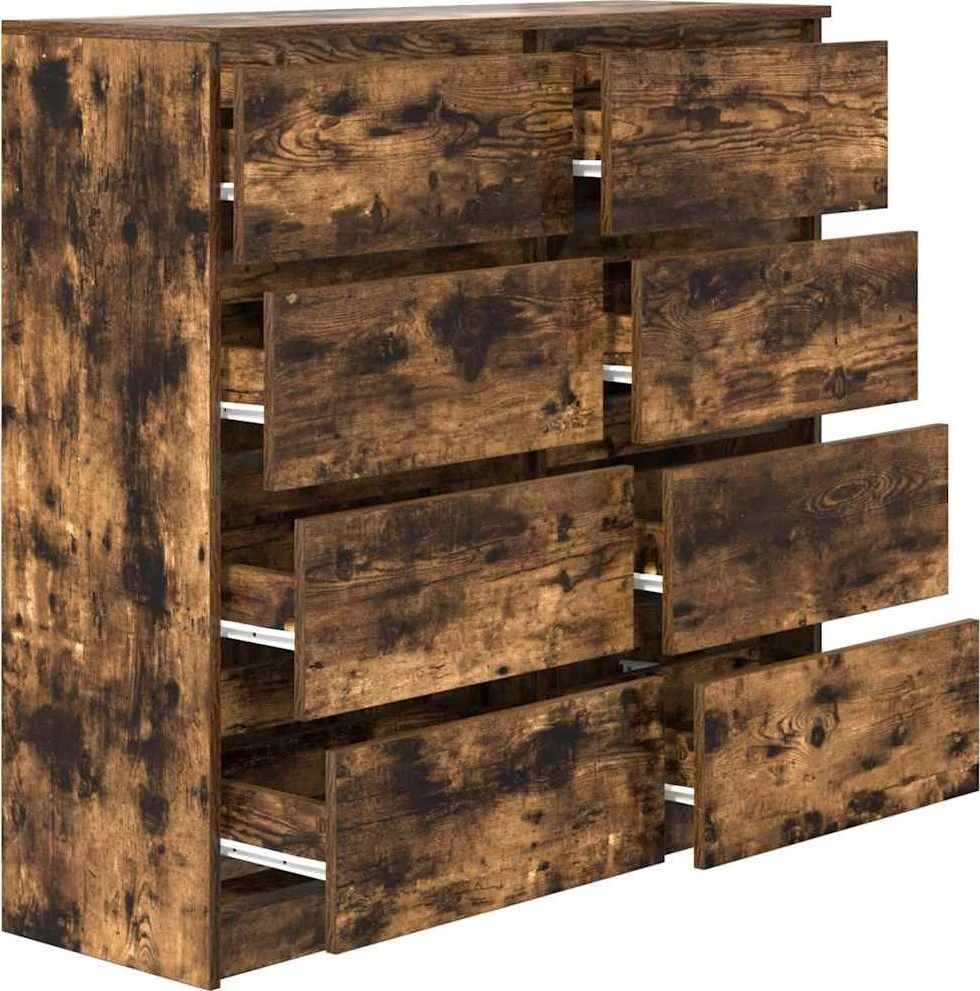 Šoninė spintelė, dūminio ąžuolo, 100x35x99 cm, apdirbta mediena