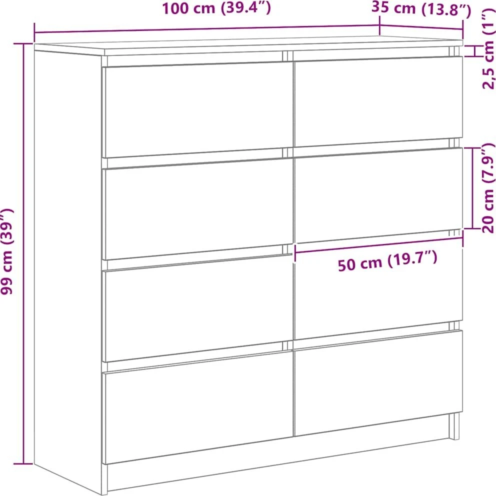 indauja juodas ąžuolas 100x35x99 cm apdirbta mediena