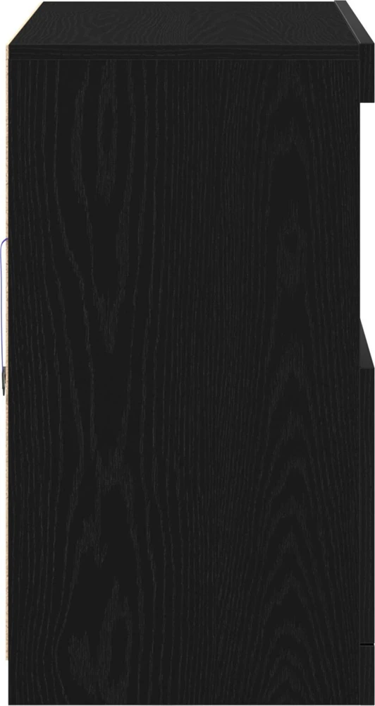 LED Bufetas Juoda 81 x 37 x 66,5 cm Apdirbta mediena