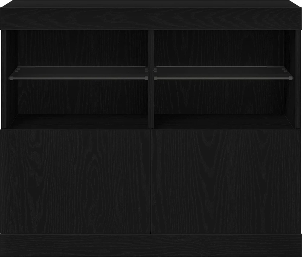 LED Bufetas Juoda 81 x 37 x 66,5 cm Apdirbta mediena