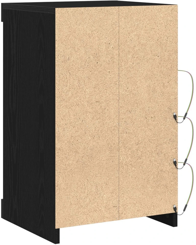 LED Bufetas Juodas ąžuolas 41 x 37 x 67 cm Apdirbta mediena