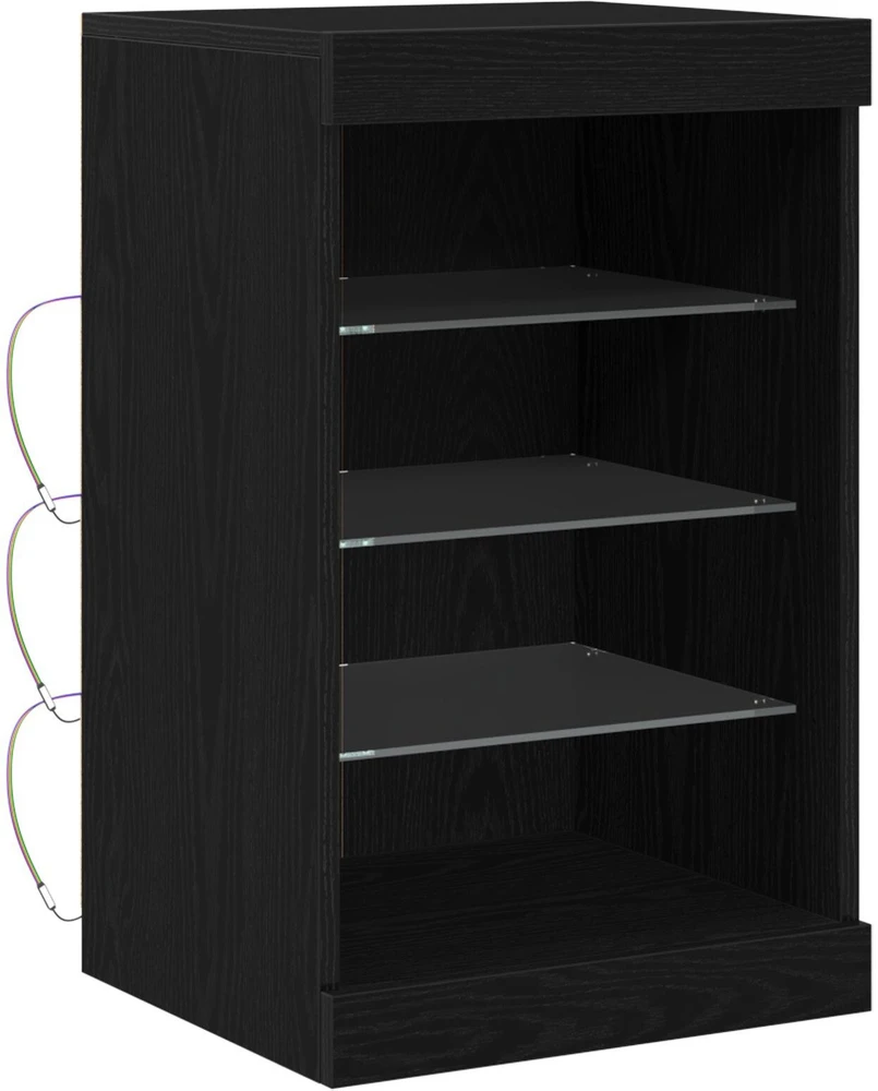 LED Bufetas Juodas ąžuolas 41 x 37 x 67 cm Apdirbta mediena