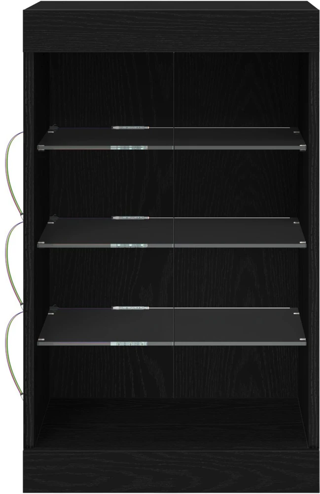 LED Bufetas Juodas ąžuolas 41 x 37 x 67 cm Apdirbta mediena