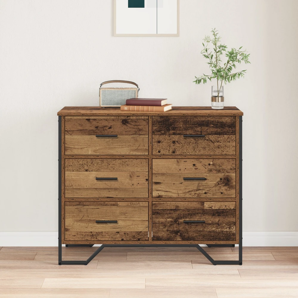 Ištraukalas spinta 6-Dėžė Senas medis 91 x 35,5 x 74,5 cm