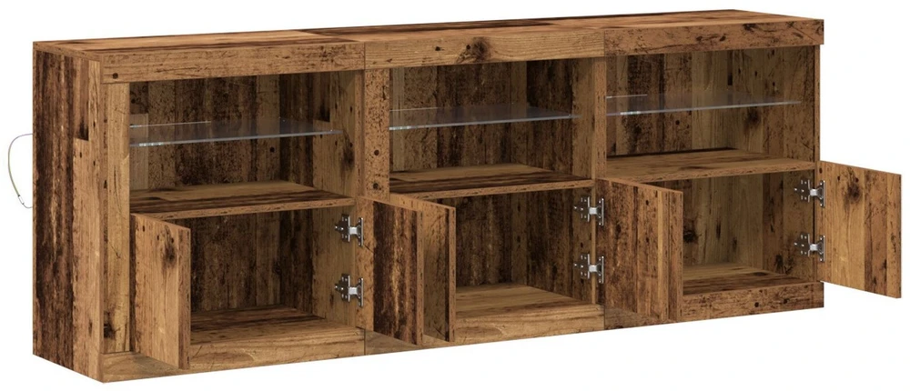 LED Bufetas Senovinis medis 181 x 37 x 67 cm Apdirbta mediena