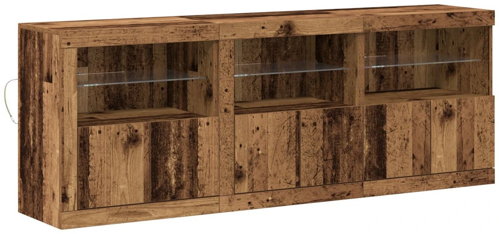 LED Bufetas Senovinis medis 181 x 37 x 67 cm Apdirbta mediena