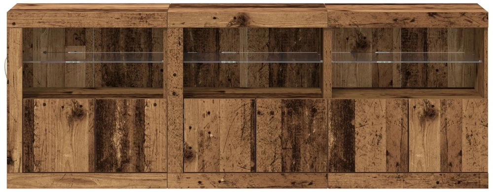 LED Bufetas Senovinis medis 181 x 37 x 67 cm Apdirbta mediena