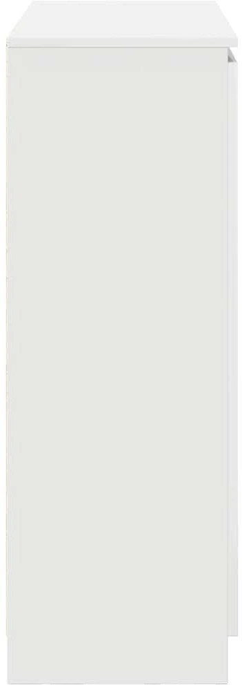 Šoninė spintelė su stalčiais, balta, 100,5x35x98,5 cm, mediena
