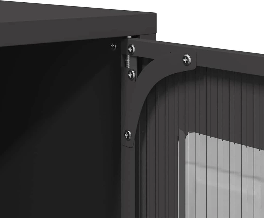 Highboard Juodas 68x39x107 cm Plienas