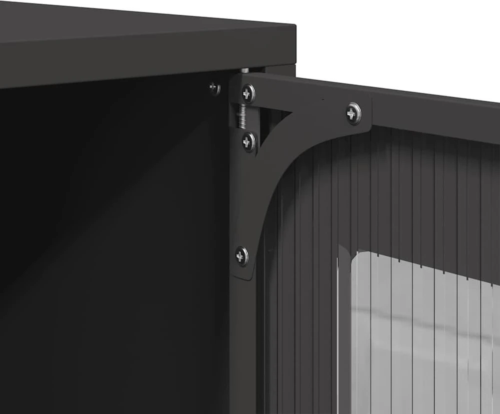 Highboard Juodas 68x39x107 cm Plienas