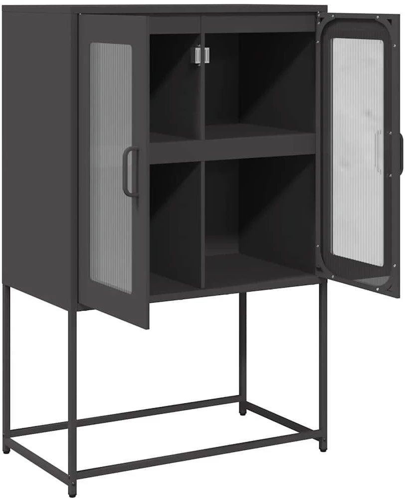 Highboard Juodas 68x39x107 cm Plienas