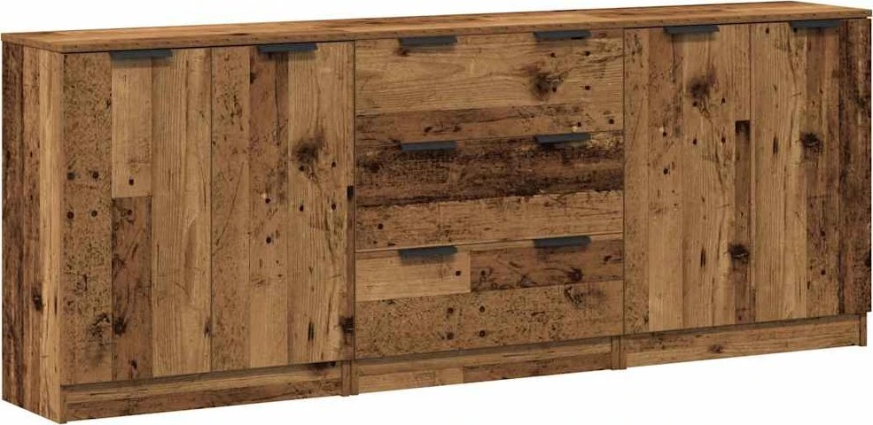 Indaujos 3 vnt Old Wood 60x30x70 cm Inžinerinė mediena