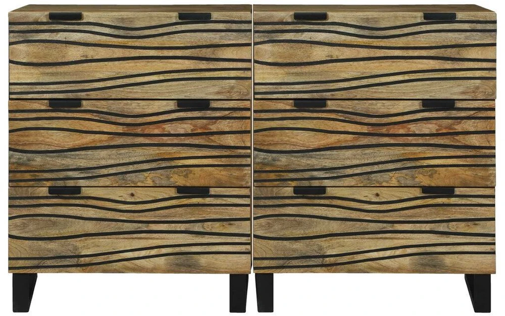 Šoninė spintelė 2 vnt. Natūrali 120 x 33 x 75 cm