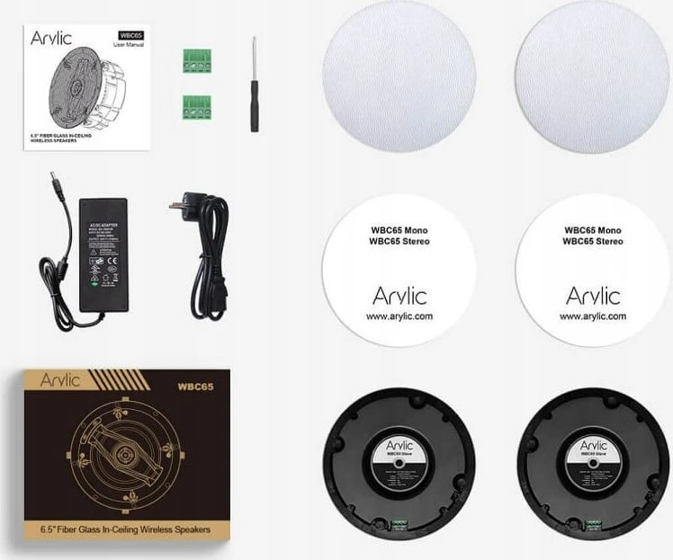Kompiuterio kolonėlės Arylic Arylic WBC65 kolonėlės belaidžiai daugiapakopiai garsiakalbiai su įmontuotu stiprintuvu ir transliatoriumi