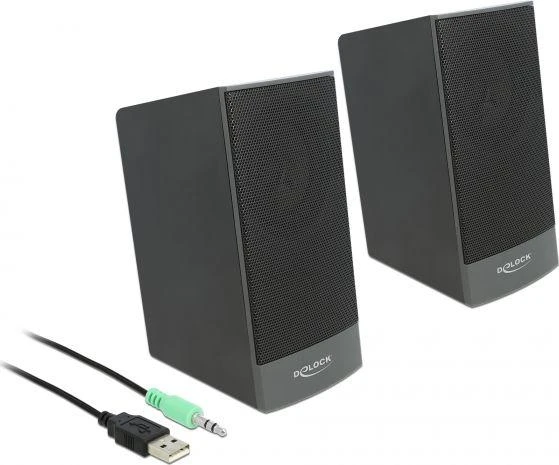 Kompiuterio kolonėlės Delock Stereo 2.0 PC kolonėlė mit 3,5 mm Klinkenstecker und USB Stromversorgung