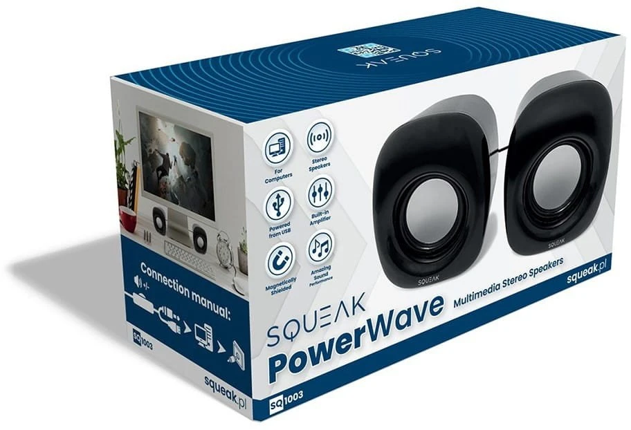 Kompiuterio kolonėlės Squeak Kompiuterio garsiakalbiai 2.0 PowerWave SQ1003