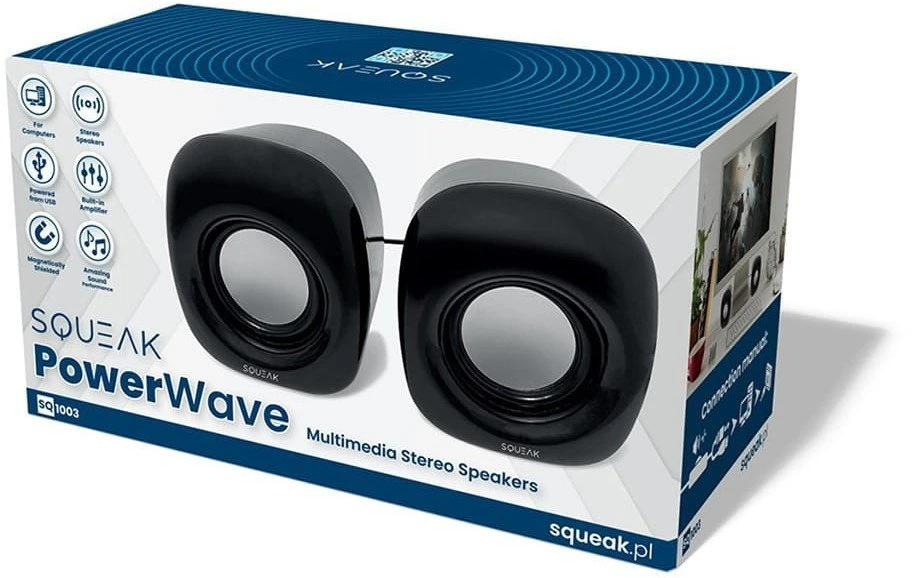 Kompiuterio kolonėlės Squeak Kompiuterio garsiakalbiai 2.0 PowerWave SQ1003