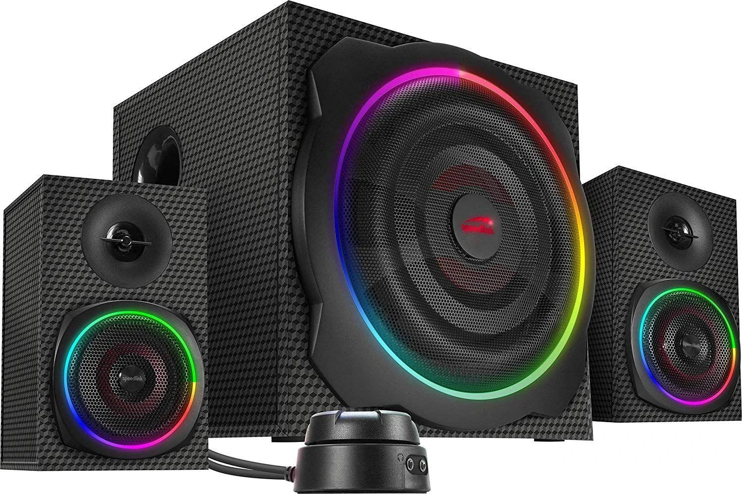 Kompiuterio kolonėlės Speedlink kolonėlė GRAVITY CARBON RGB. 2.1 System. sw retail