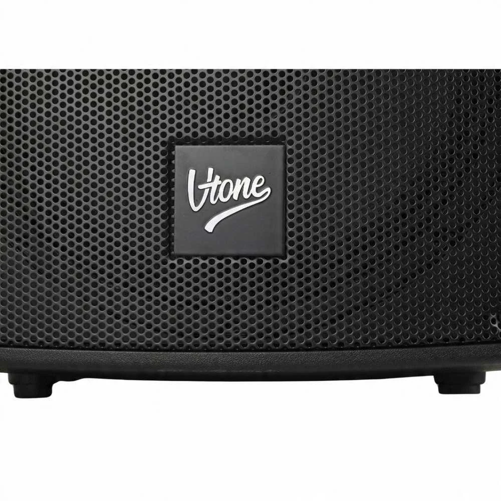 Kompiuterio kolonėlės V-TONE BQ12 GO MP3 - aktyvi 8 colių baterijomis maitinama kolonėlė su belaidžiu mikrofonu ir nuotolinio valdymo pultu, juodas
