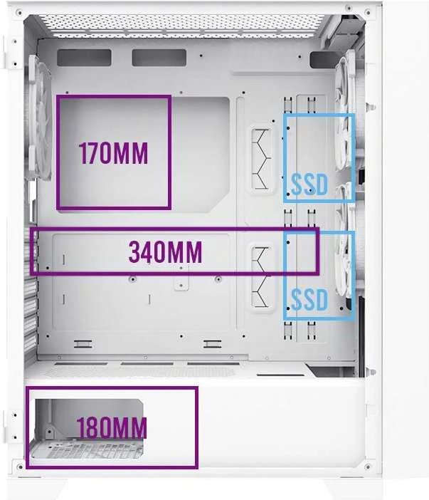 „Montech Air 1000 Lite“ korpusas Baltas