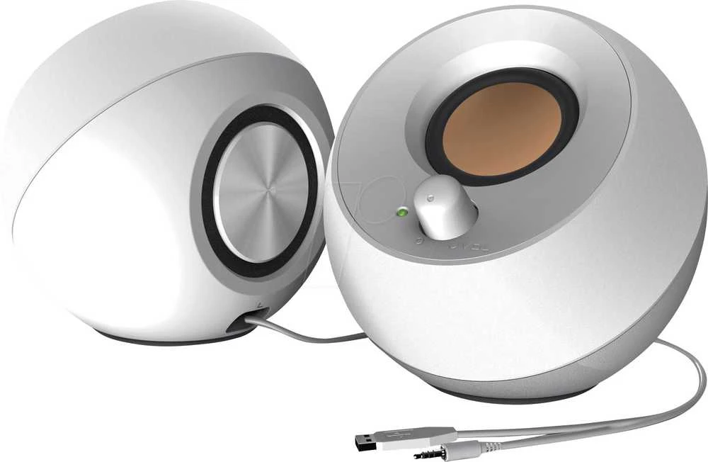 Kompiuterio kolonėlės Garsiakalbių rinkinys kompiuteris Creative Pebble 2.0 51MF1680AA001 (2.0, baltos spalvos)