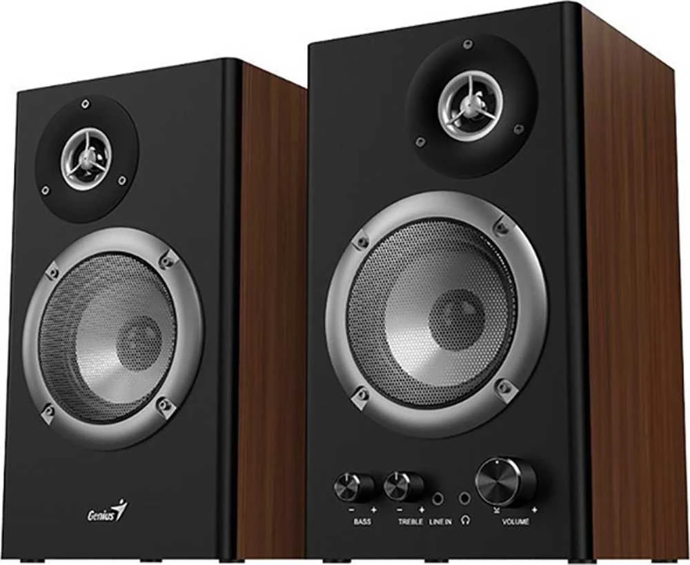 Kompiuterio kolonėlės GENIUS garsiakalbis SP-HF1200B, 2.0, 36W, medinis, juodai rudas