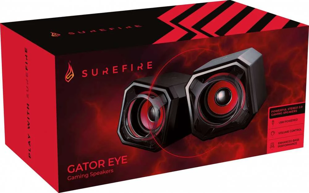 Kompiuterio kolonėlės Raudonos SureFire Gator Eye Gaming 2.0 garsiakalbiai