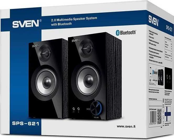 Kompiuterio kolonėlės SVEN SPS-621 2x14W, Ausinių/Mic priekiniai lizdai;Tembro valdymas; Garsumo valdymas priekyje; Bluetooth