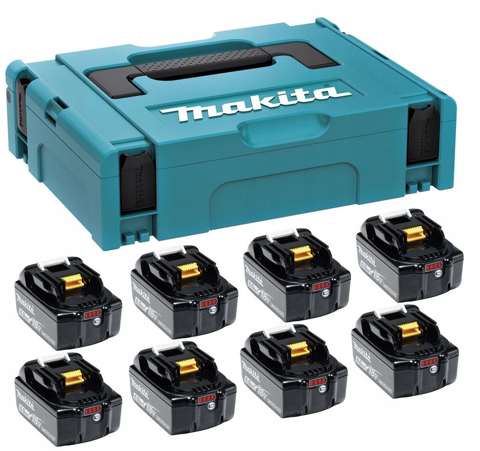 Makita Komplektas 18V, 8xBL1860B, MAKPAC 1 Makita