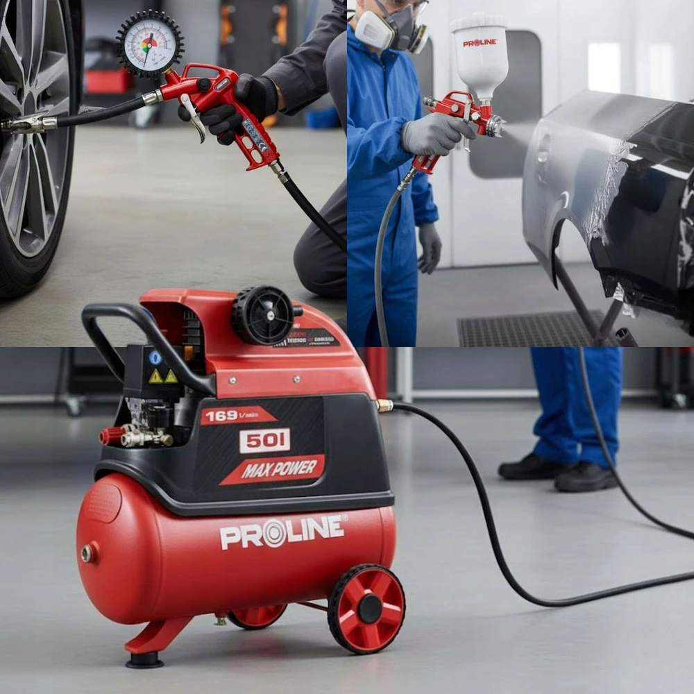Tepalo kompresorius 50l, 1500w/2hp, 8bar, 169l/min proline