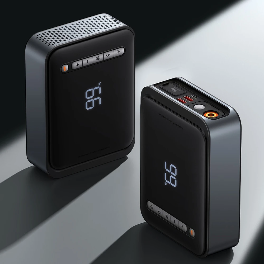Išorinis akumuliatorius/starteris + kompresorius 2in1 Baseus Super Energy automobilinis Jump Starter, 8000mAh, 1000A USB - juodas