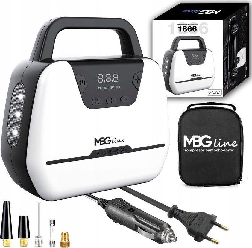 Kompresorius automobilinis Mbg Line 12V / 230V LED siurblys su LCD ekranu