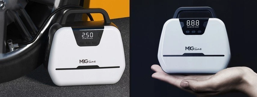 Kompresorius automobilinis Mbg Line 12V / 230V LED siurblys su LCD ekranu
