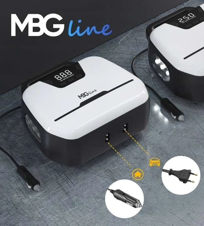 Kompresorius automobilinis Mbg Line 12V / 230V LED siurblys su LCD ekranu