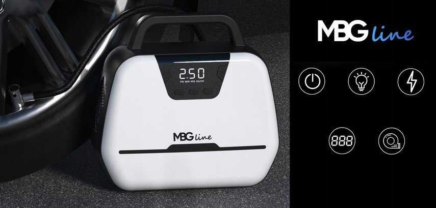 Kompresorius automobilinis Mbg Line 12V / 230V LED siurblys su LCD ekranu