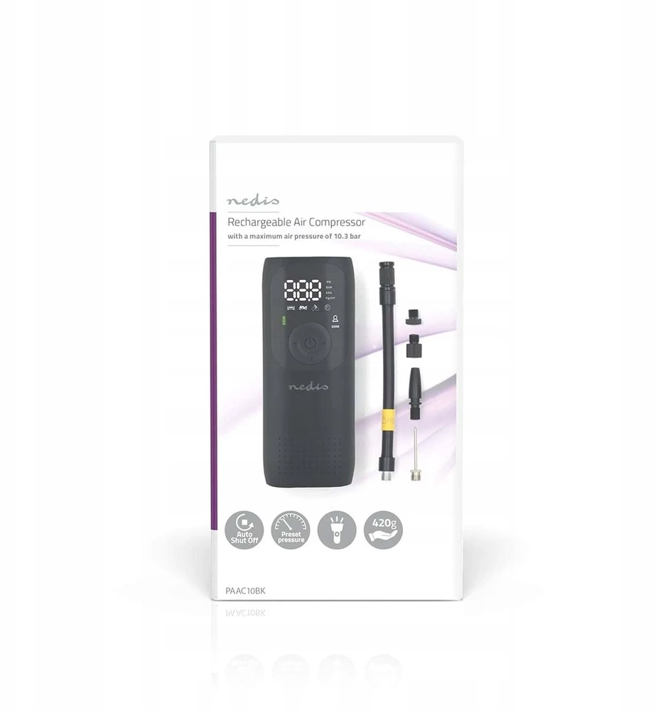 Akumuliatorinis kompresorius powietrza Nedis PAAC10BK max 10,3 Bar