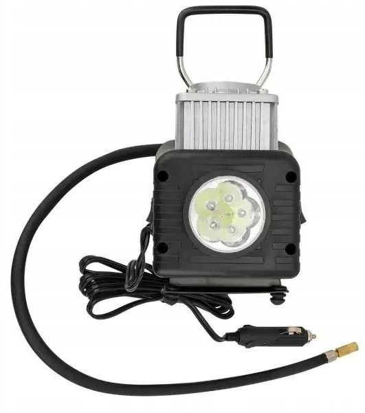 kompresorius automobilinis Rockforce kompresorius automobilinis, kompresorius dwutłokowy (65l/min, 3 antgaliai, LED) 12V su lagaminu