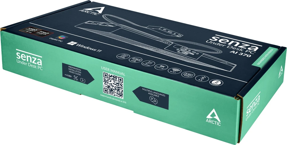 Kompiuteris Arctic ARCTIC Senza AI 370 AMD Ryzen AI 9 HX 32 GB LPDDR5x-SDRAM 1 TB SSD Windows 11 Pro SFF Mini PC Juodas